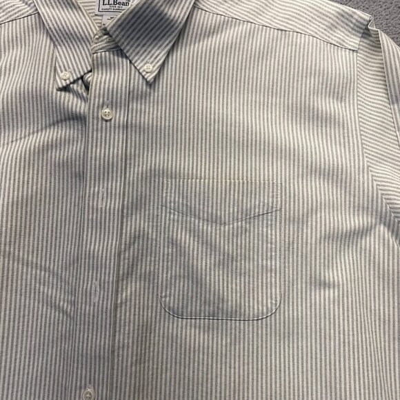 L.L.Bean Mens Button Up Shirt Sz 18-37 100% Cotton,Long Sleeve,Pocket,Plaid - Picture 8 of 10